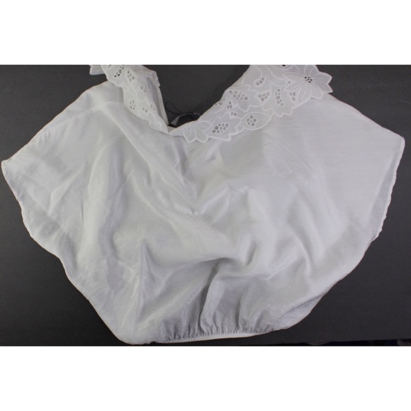 Zara NWT Loose Fitted Cropped Style Embroidered Collar Top XS - Picture 15 of 15